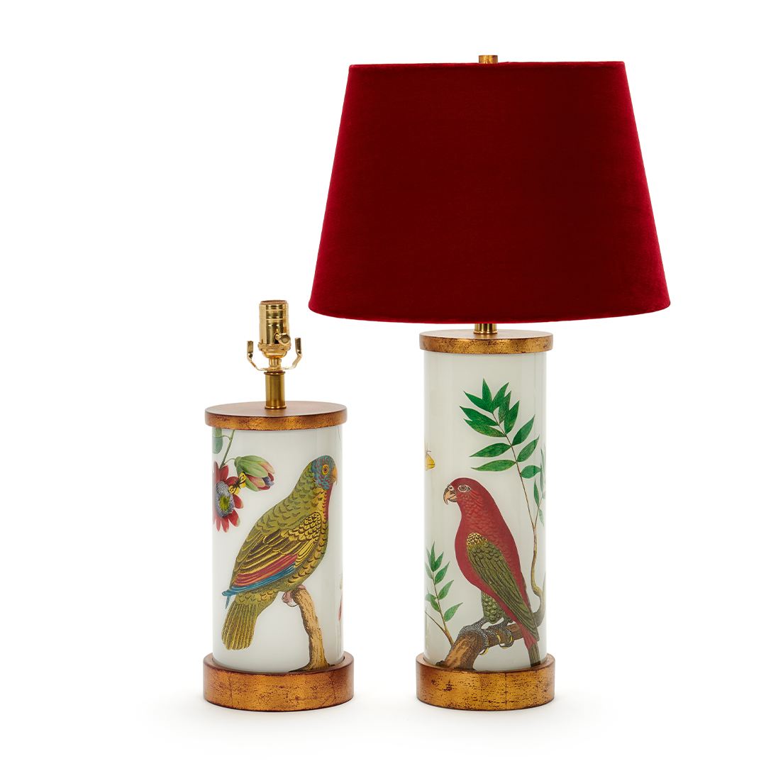 red-shade-parots-eden-lamp-collection-liz-marsh-designs